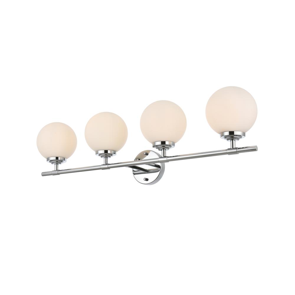 Ansley 4 light Chrome and frosted white Bath Sconce. Picture 2