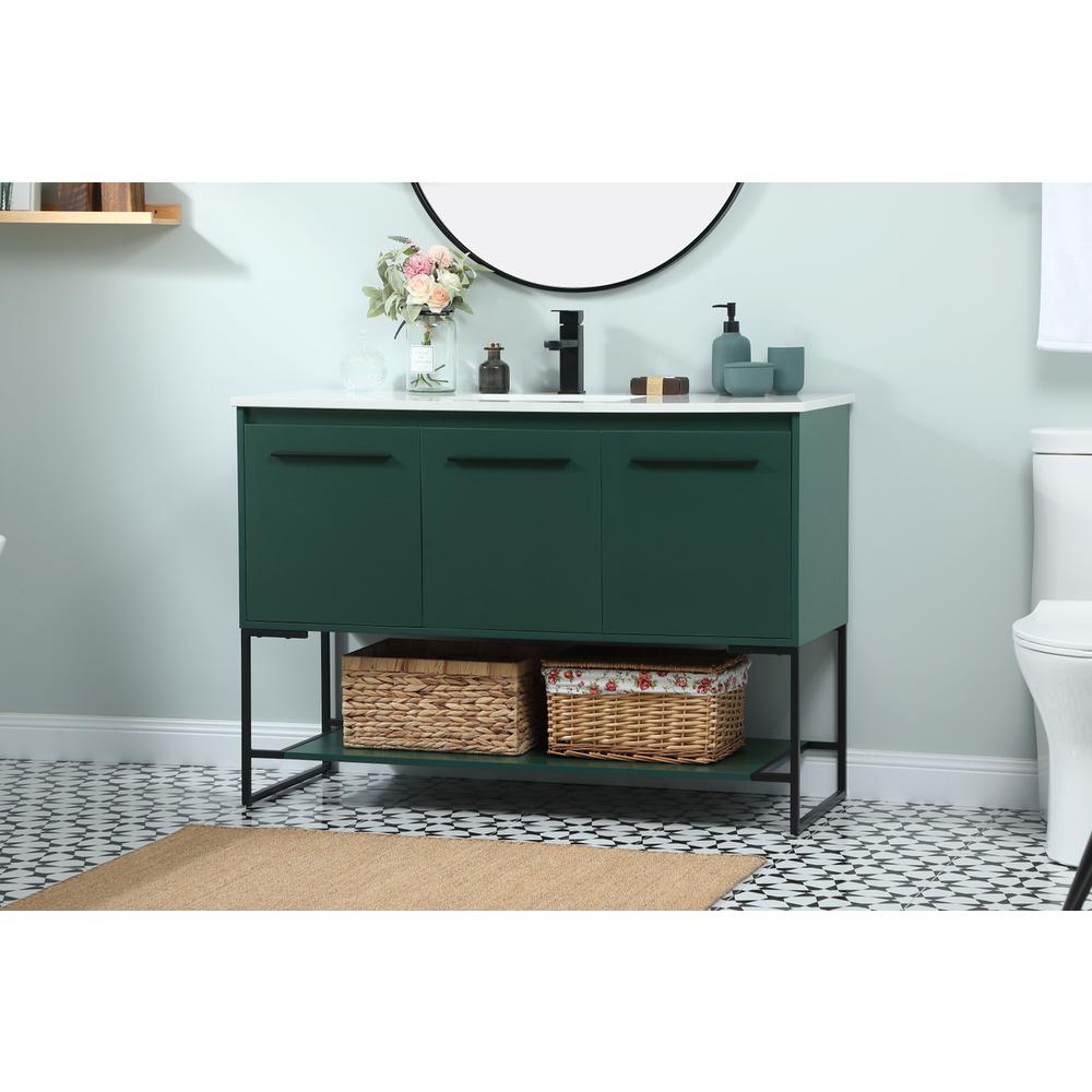 48 inch Single bathroom vanity in green. Picture 2