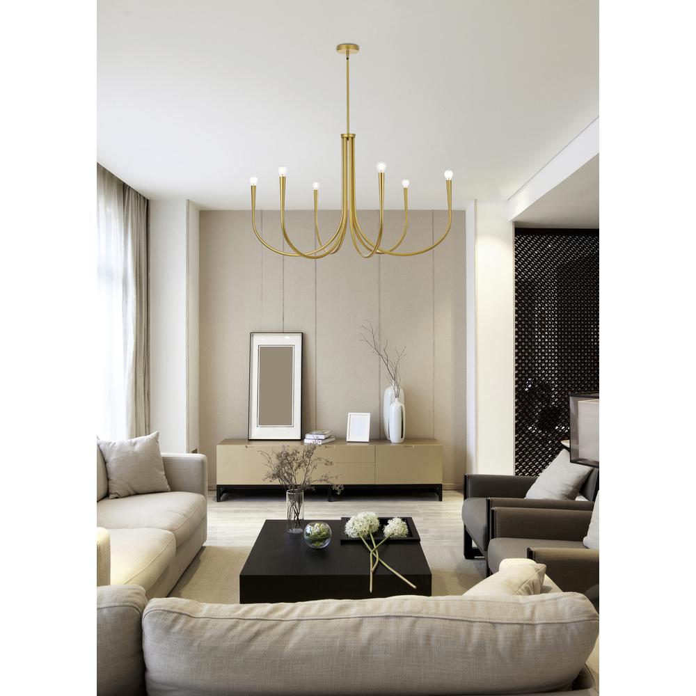 Layne 42 inch chandelier in Brass. Picture 8