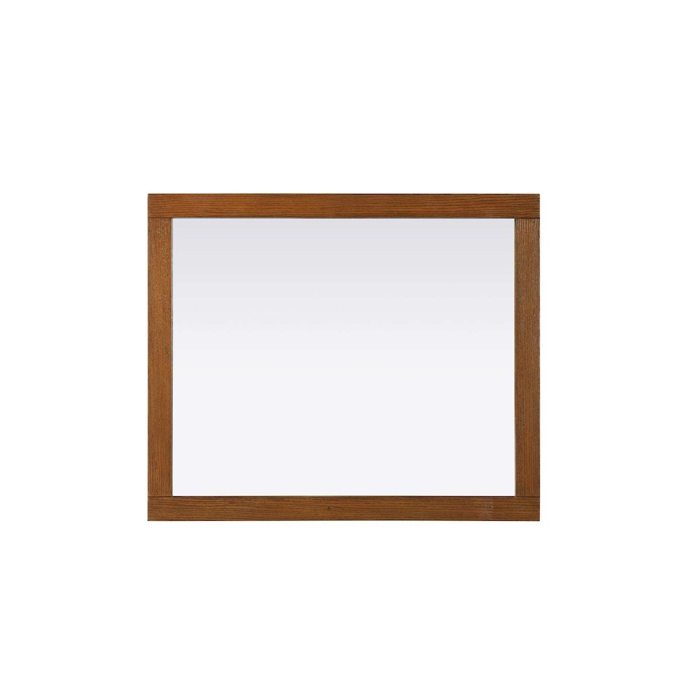 Noah Wooden Rectangle Mirror 30 x 36 in Brandy Walnut. Picture 2