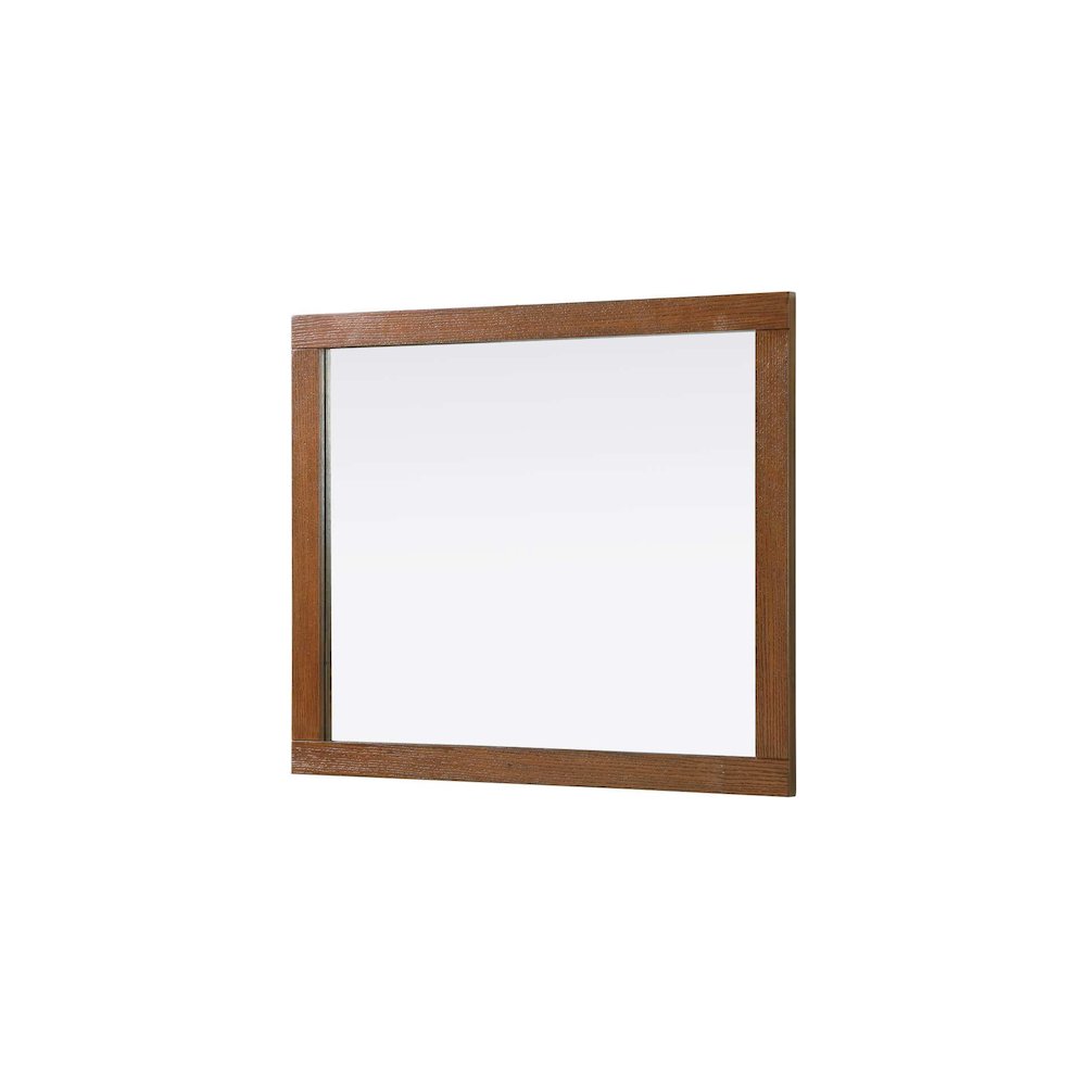 Noah Wooden Rectangle Mirror 30 x 36 in Brandy Walnut. Picture 3