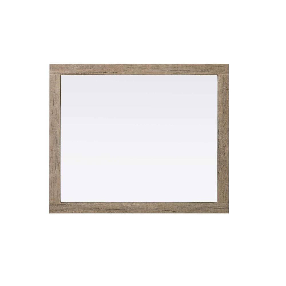 Noah Wooden Rectangle Mirror 30 x 36 in Natural Oak. Picture 2