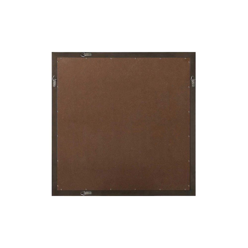 Noah Wooden Square Mirror 36 x 36 in Chocolate Oak. Picture 4