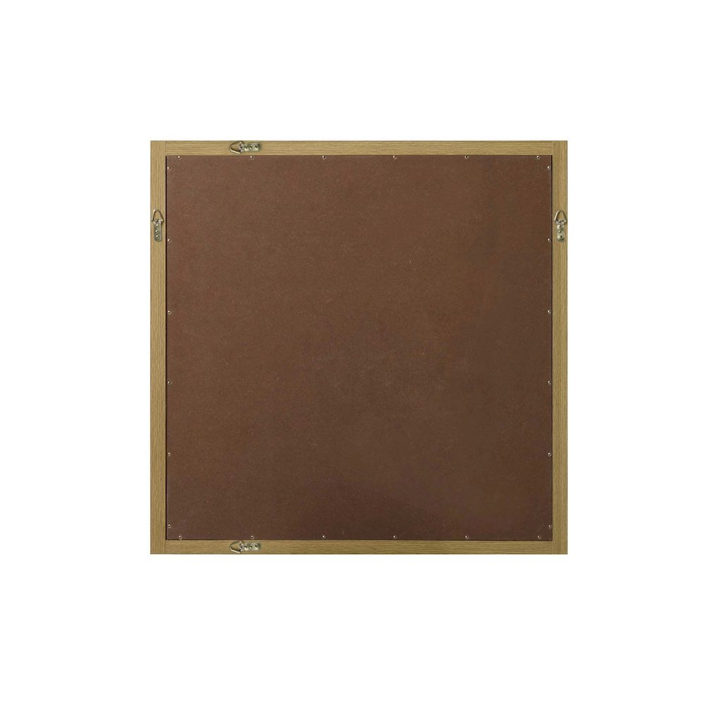 Noah Wooden Square Mirror 36 x 36 in Honey Brown. Picture 4