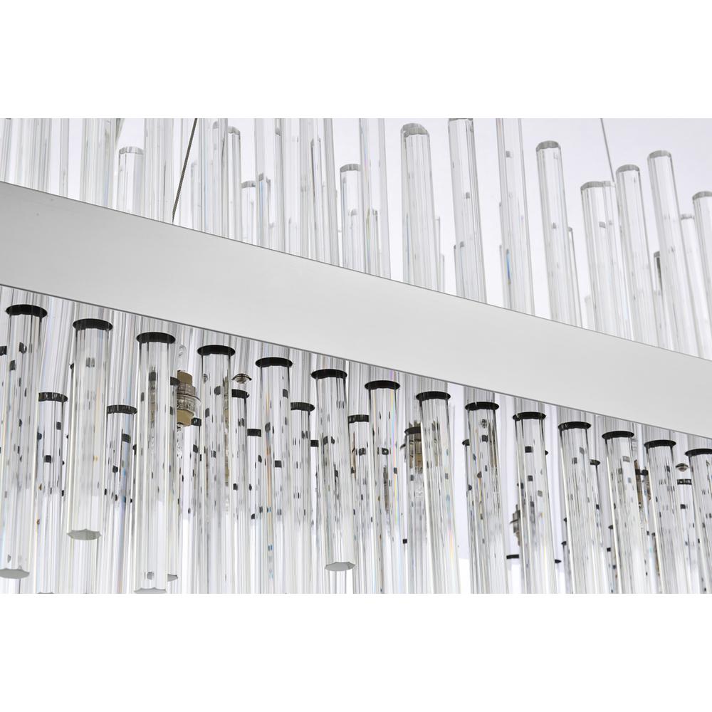 Dallas 42 inch rectangle crystal pendant in chrome. Picture 5
