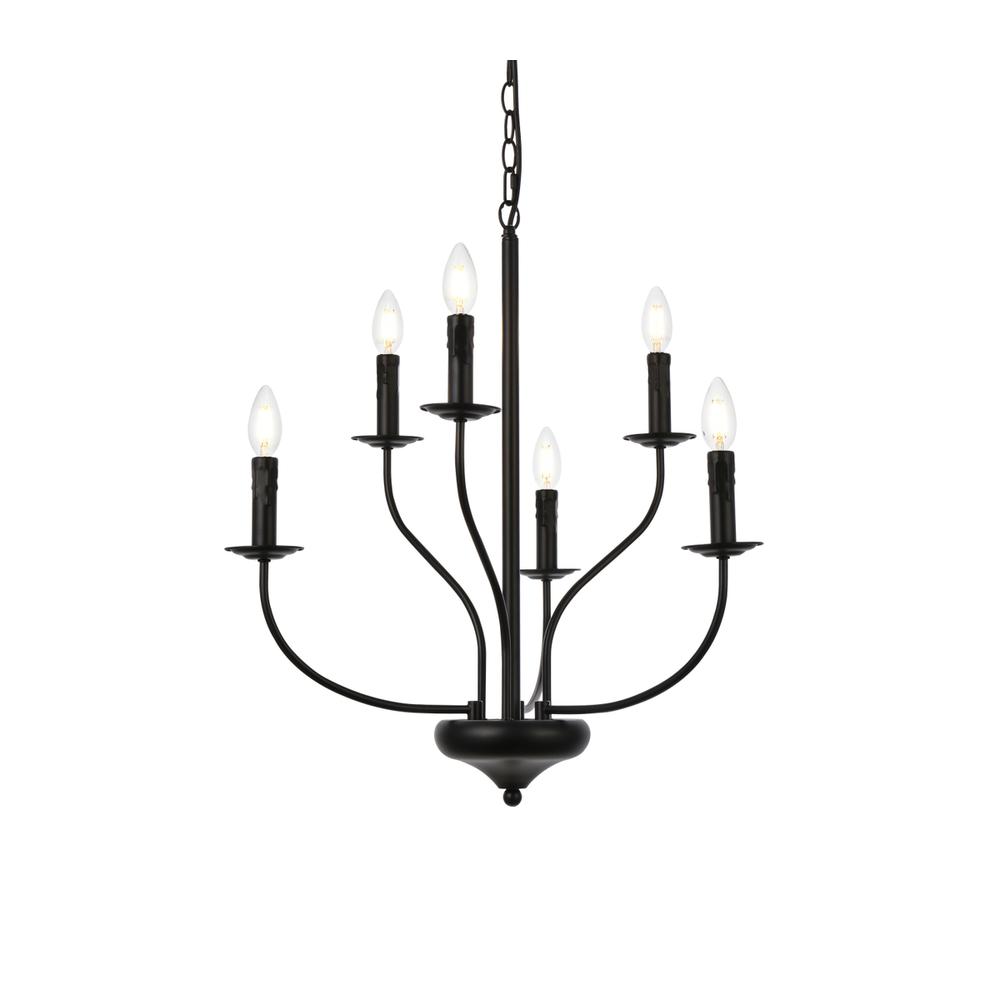 Westley 6 lights pendant in black. Picture 2