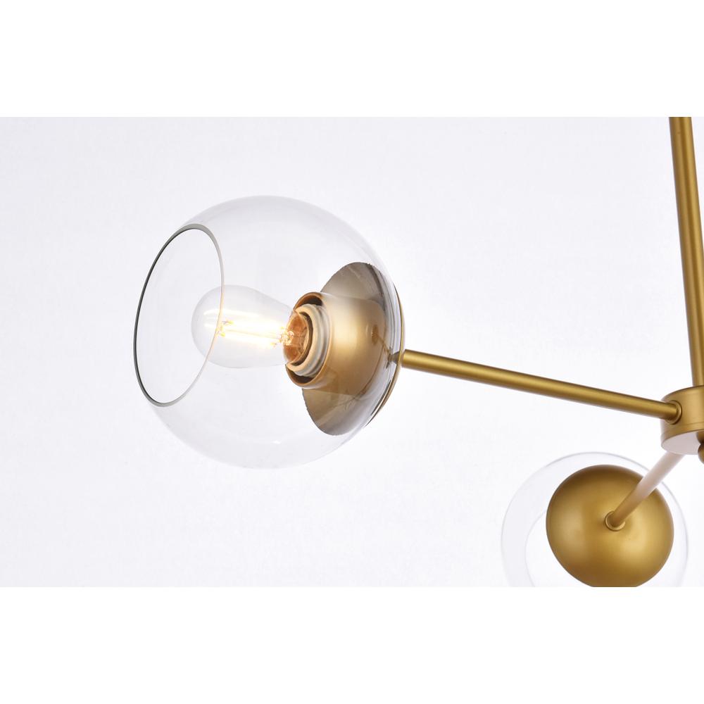 Briggs 32 inch pendant in brass with clear shade. Picture 4