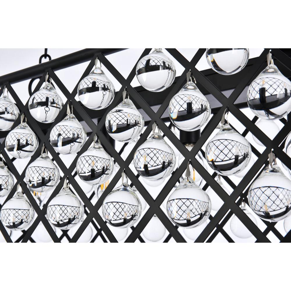 Madison 6 light Matte Black Chandelier Clear Royal Cut Crystal. Picture 5