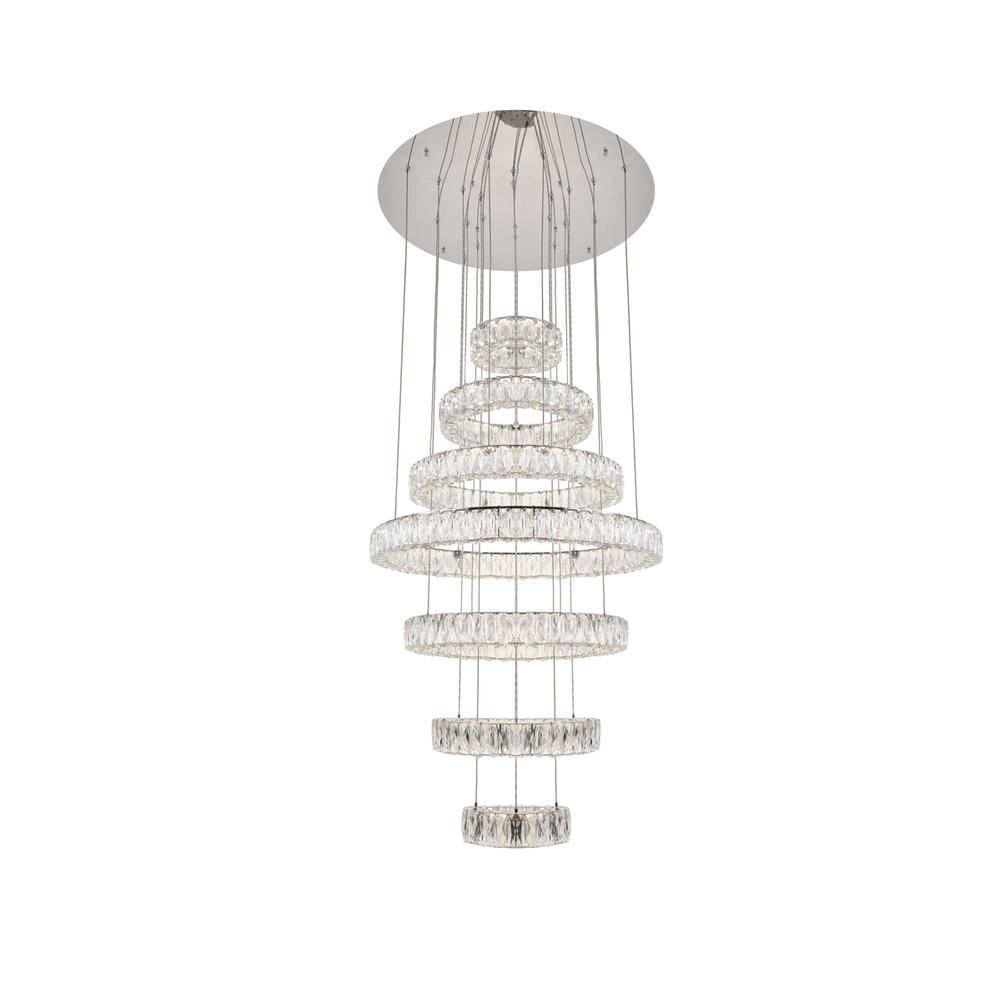 Monroe Integrated LED chip light Chrome Chandelier Clear Royal Cut Crystal. Picture 2