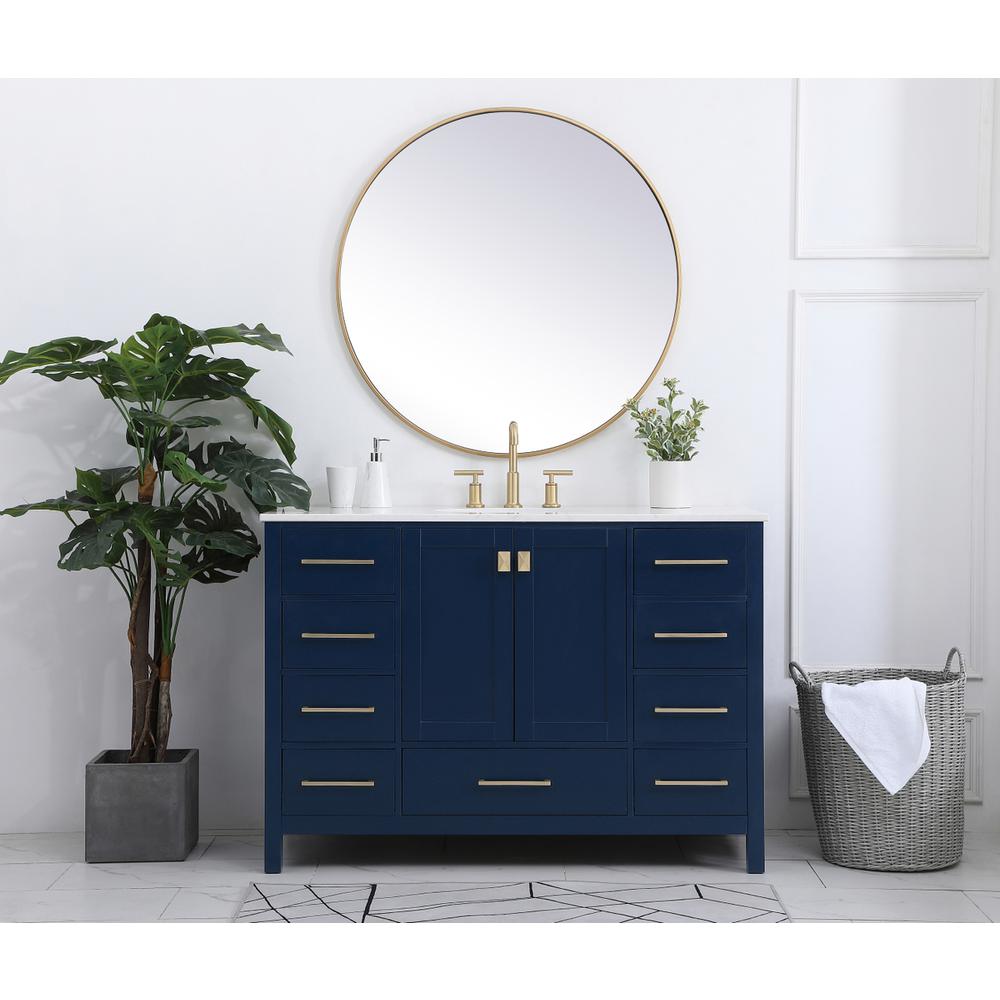 48 inch Single Bathroom Vanity in Blue. Picture 4