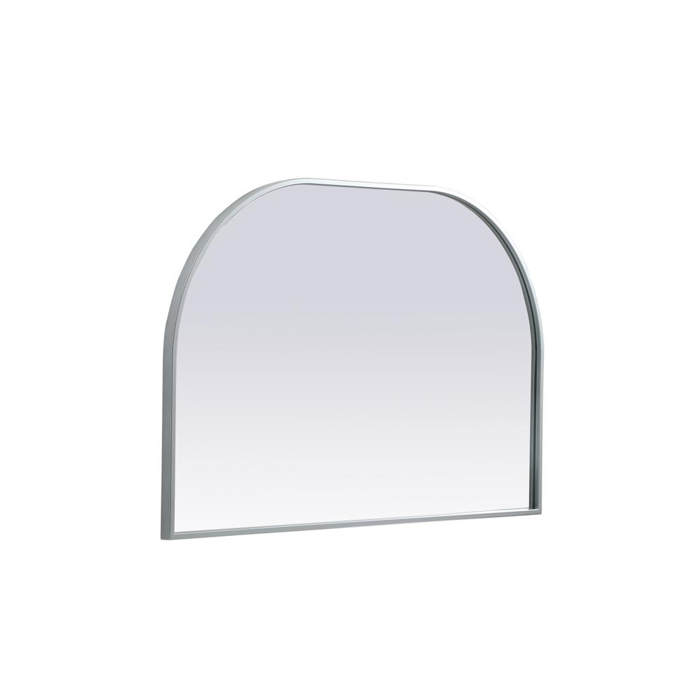 Metal Frame Arch Mirror 36x24 Inch in Silver. Picture 7
