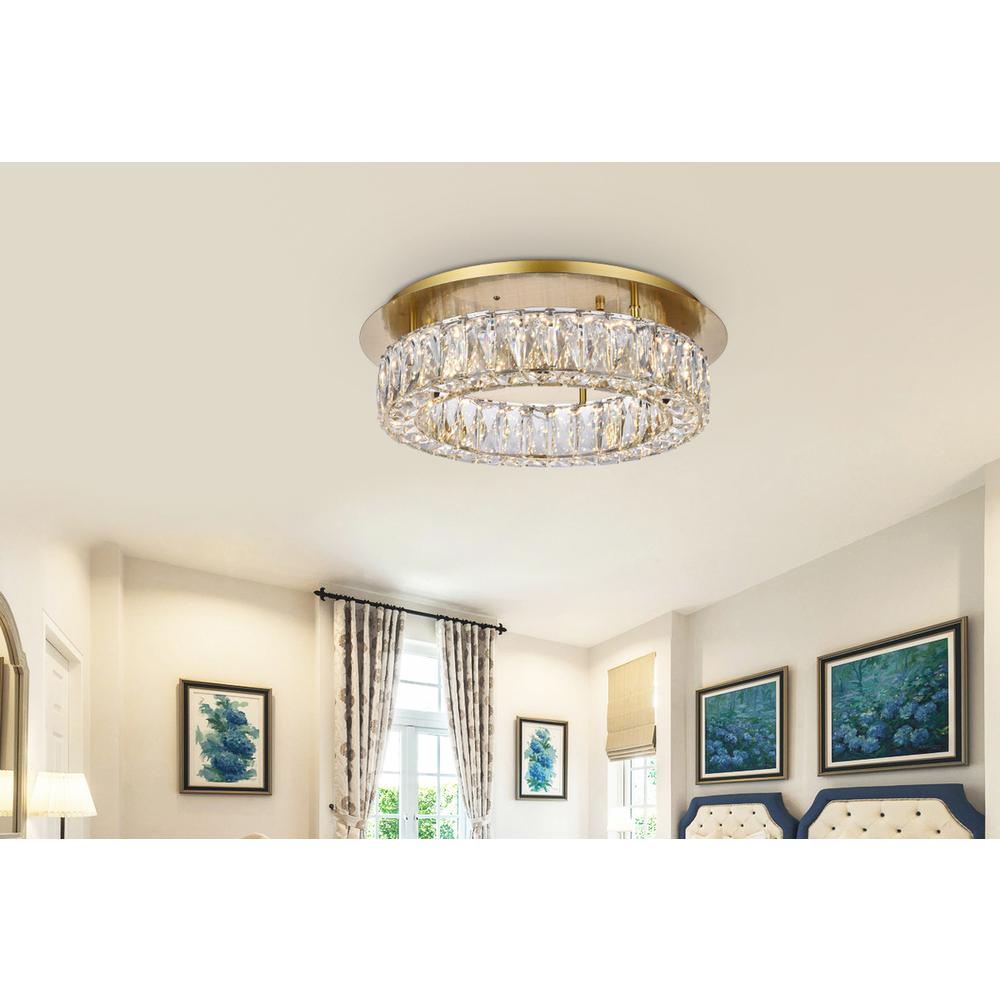 Monroe LED light gold Flush mount Clear Royal Cut Crystal. Picture 7