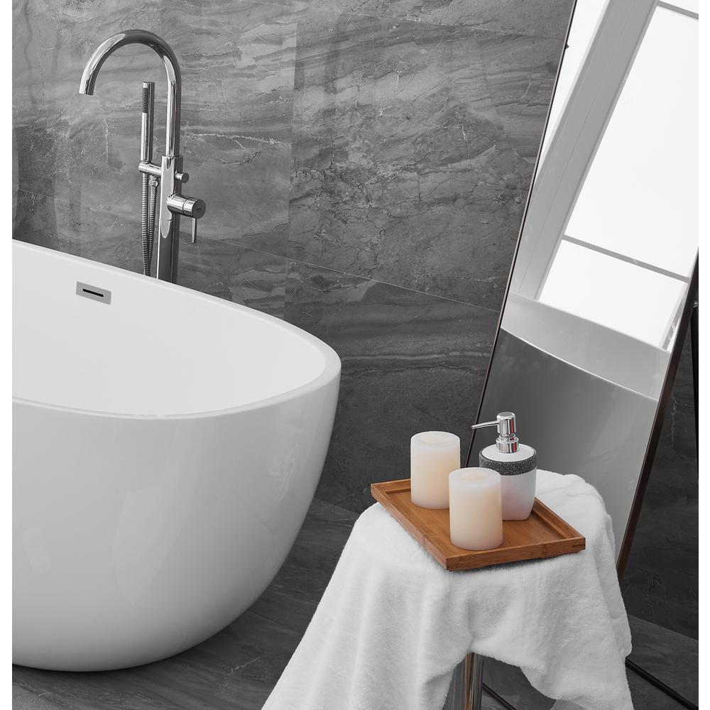 70 inch soaking roll top bathtub in glossy white. Picture 6