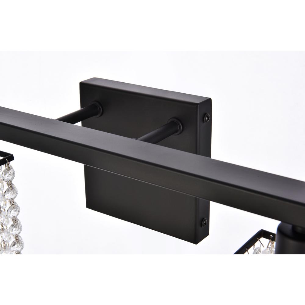 Phineas 2 lights bath sconce in black with clear crystals. Picture 4