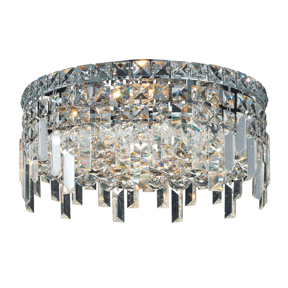 Maxime 4 light Chrome Flush Mount Clear Royal Cut Crystal. Picture 1