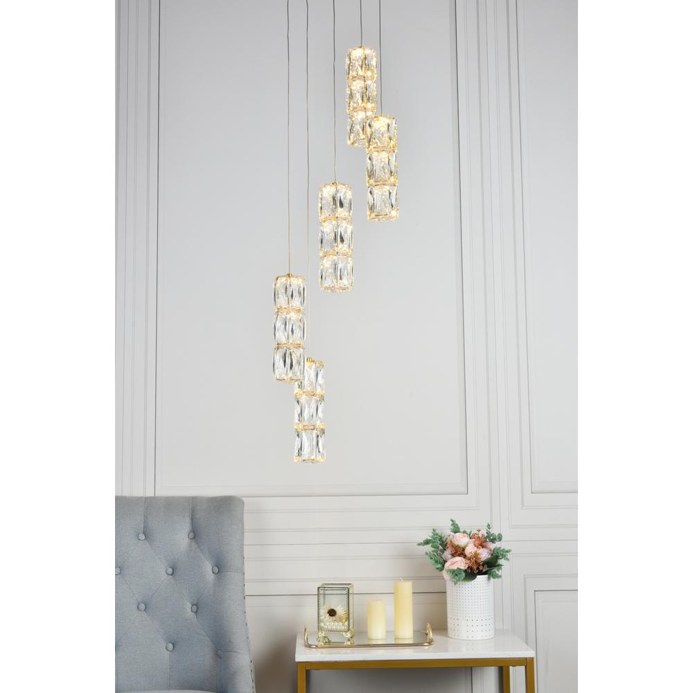 Polaris LED light Gold Pendant Clear Crystal. Picture 8