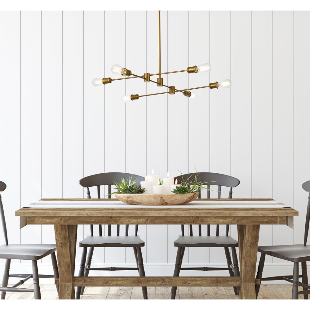 Xavier 6 lights pendant in brass. Picture 7