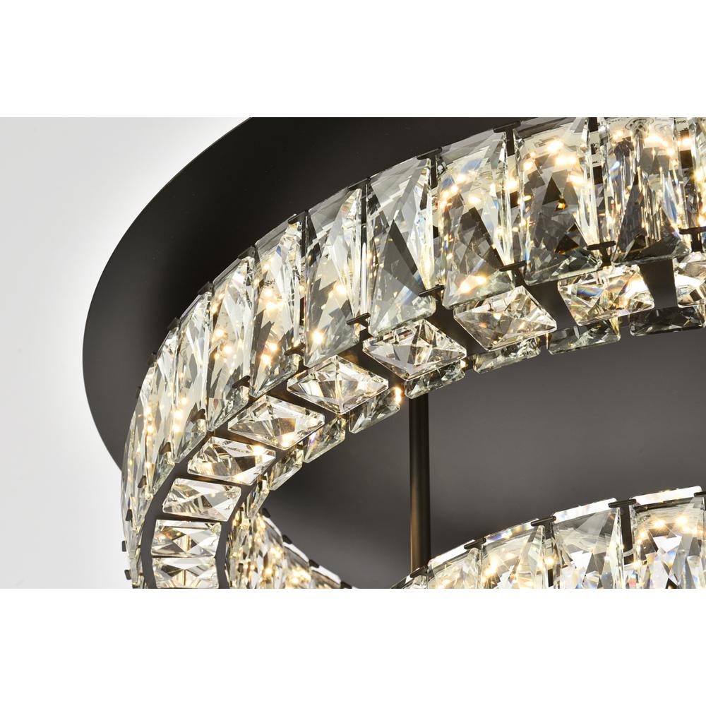 Monroe 26 inch LED double flush mount in black. Picture 4