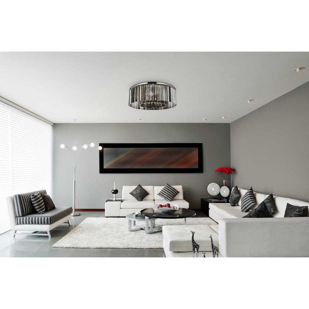 Sydney 10 light polished nickel Flush Mount Silver Shade. Picture 7