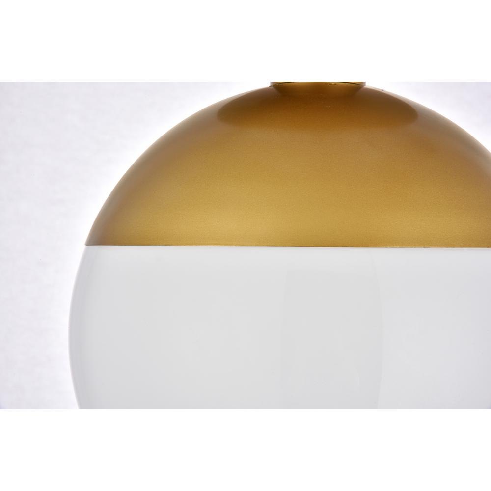 Eclipse 1 Light Brass Flush Mount With Frosted White Glass. Picture 4