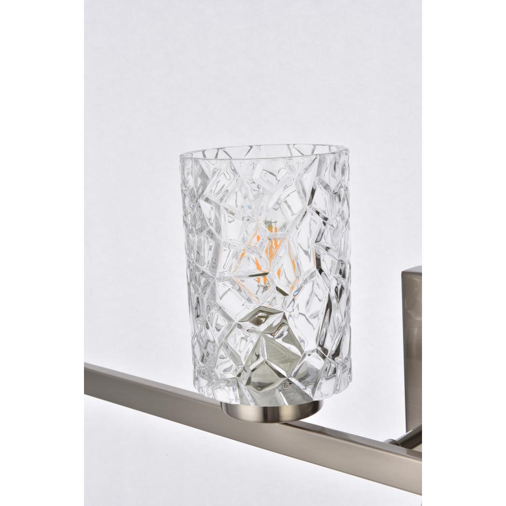 Cassie 4 lights bath sconce in satin nickel with clear shade. Picture 4