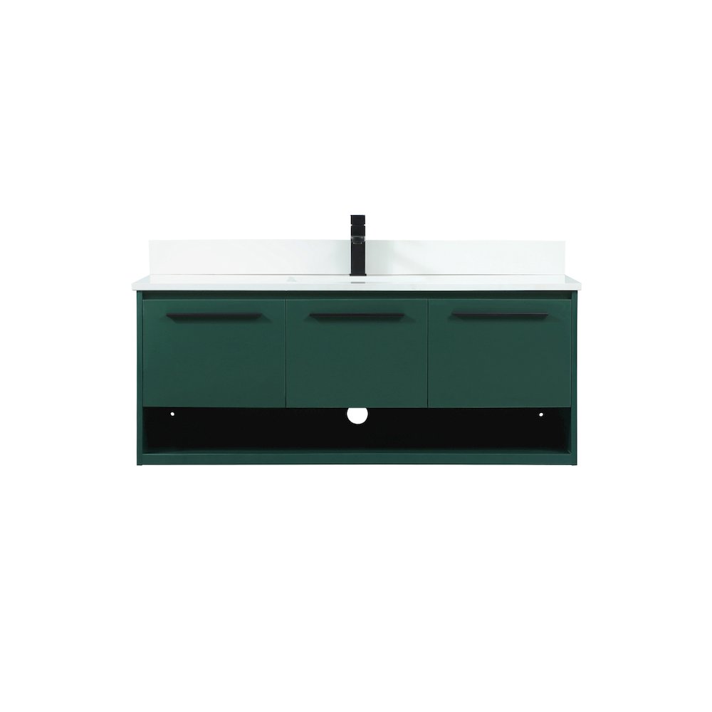 48 Inch Single Bathroom Vanity In Green With Backsplash. Picture 1