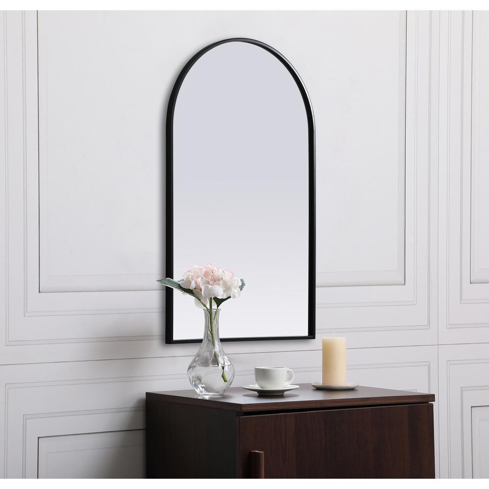 Metal Frame Arch Mirror 22x36 Inch in Black. Picture 4