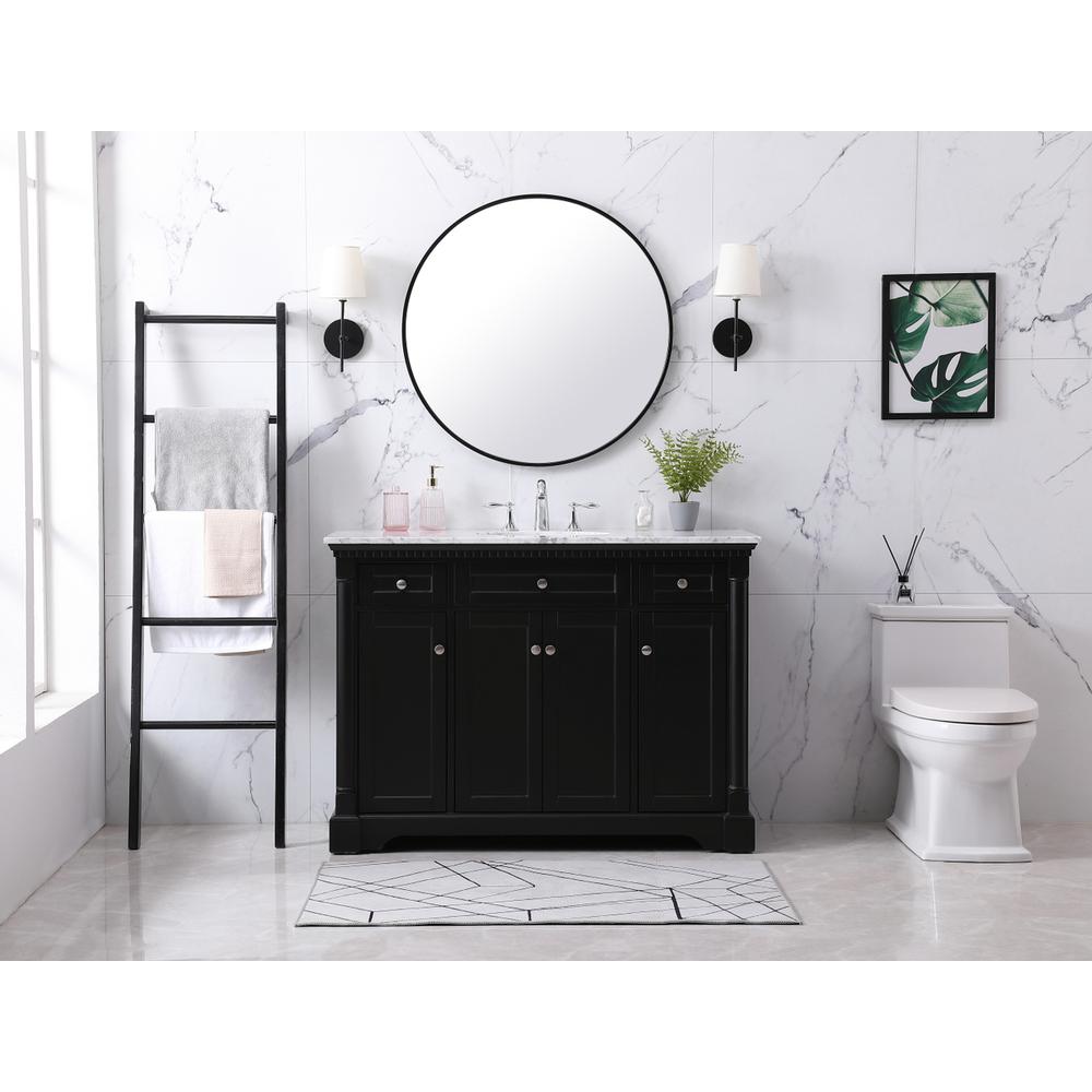 48 inch Single bathroom vanity set in black. Picture 4