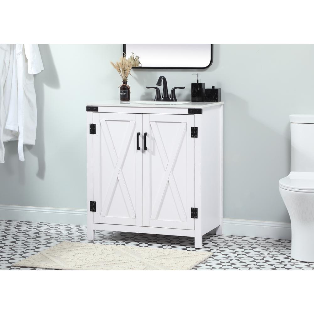 30 inch Single bathroom vanity in white. Picture 2