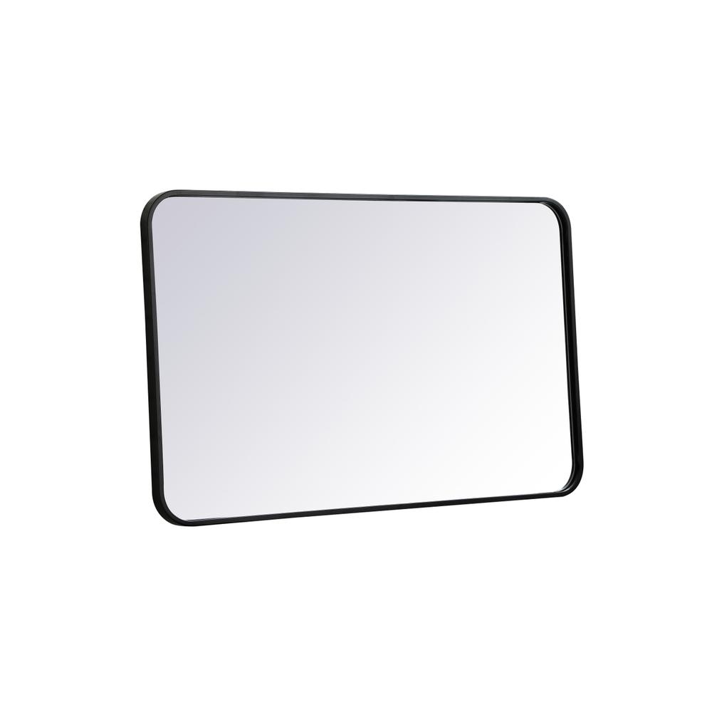 Soft corner metal rectangular mirror 22x36 inch in Black. Picture 7