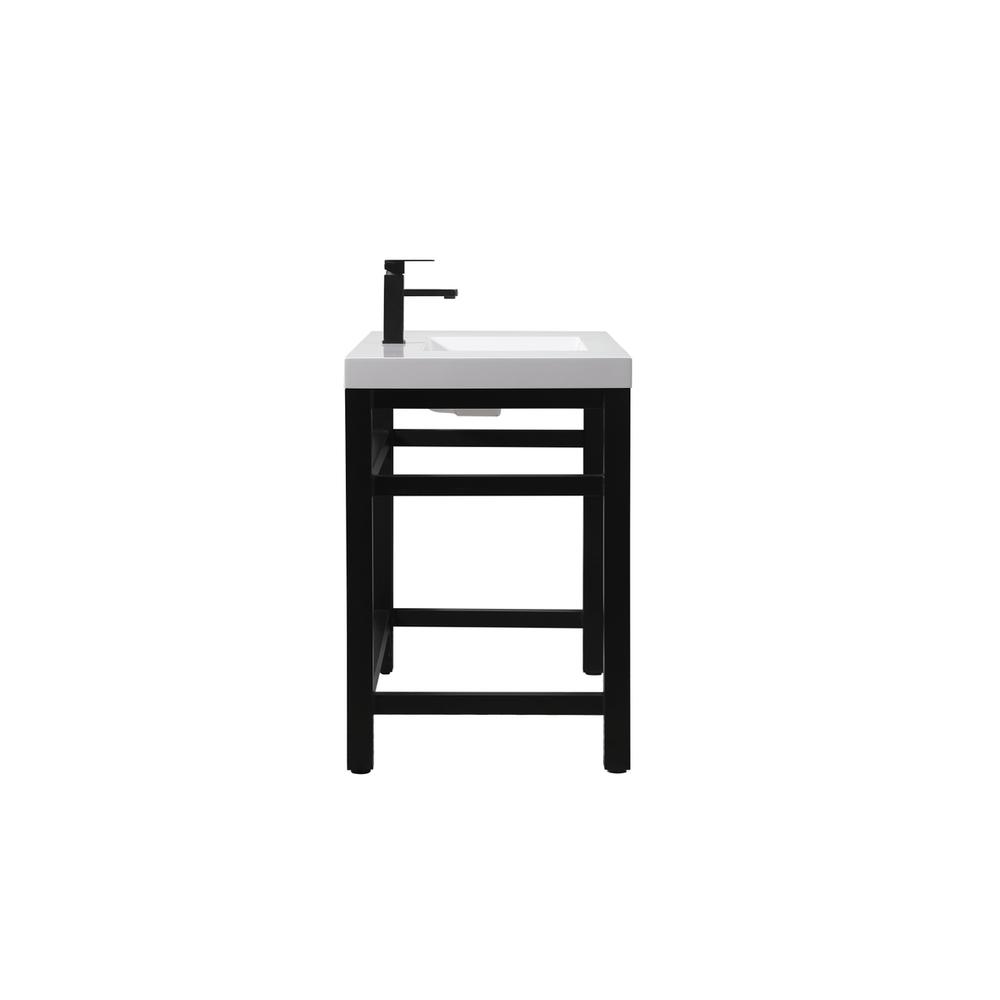 42 inch ADA compliant Single bathroom metal vanity in black. Picture 12