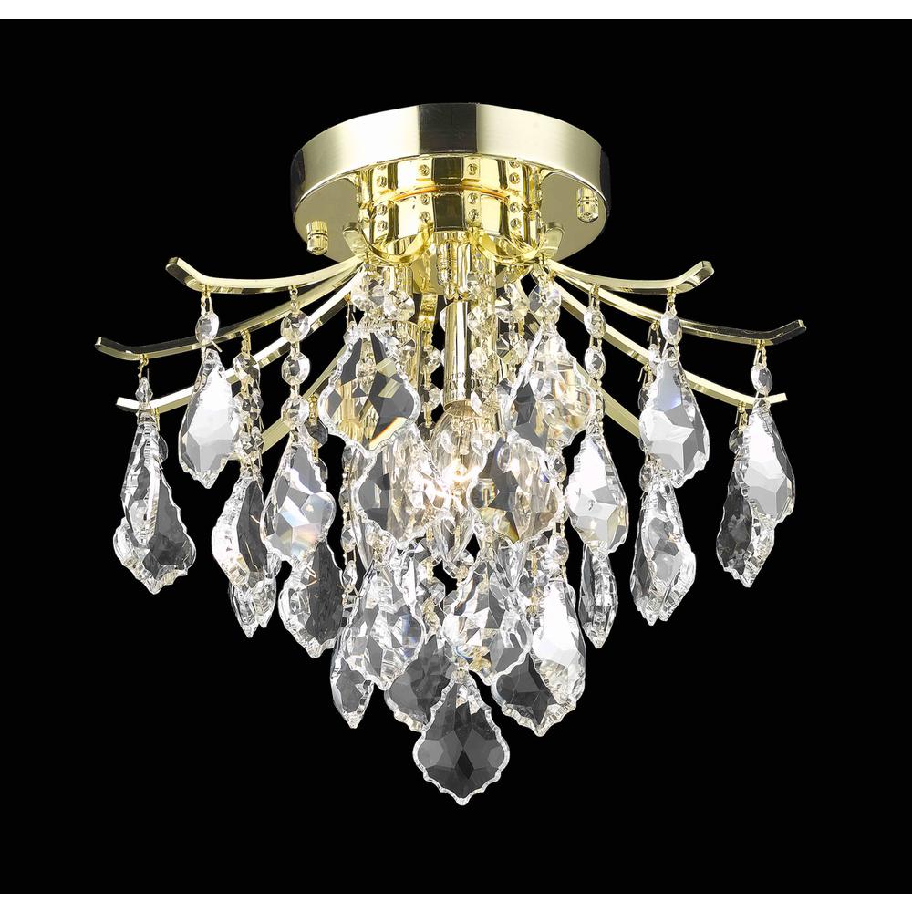 Amelia Collection Flush Mount D12in H12in Lt:3 Gold Finish. Picture 1