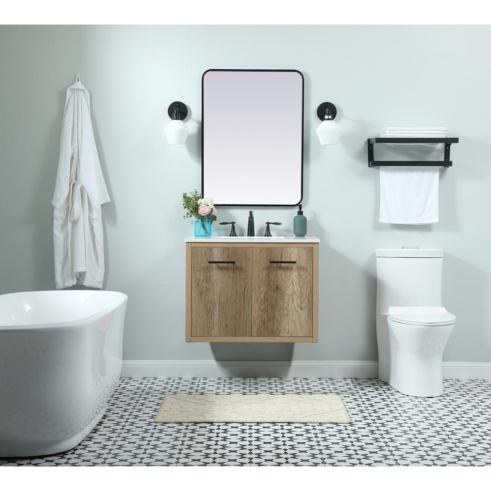30 inch Single bathroom vanity in natural oak. Picture 7