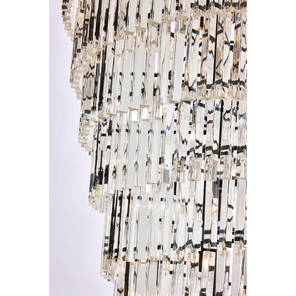 Sydney 48 inch spiral crystal chandelier in matte black. Picture 3
