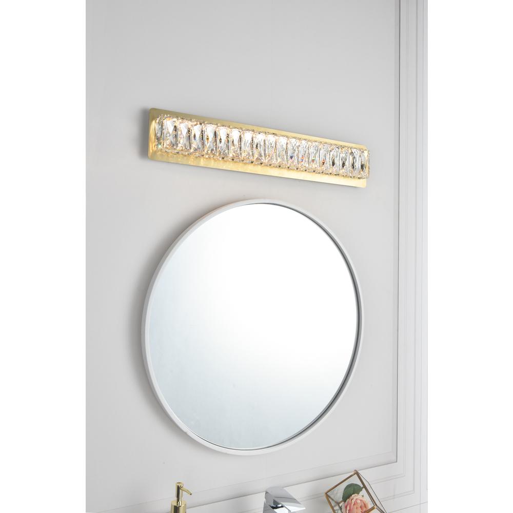 Monroe Integrated LED chip light gold Wall Sconce Clear Royal Cut Crystal. Picture 7