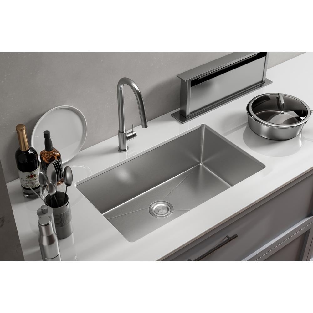 Stainless Steel undermount kitchen sink L30''xW18'' x H10". Picture 4