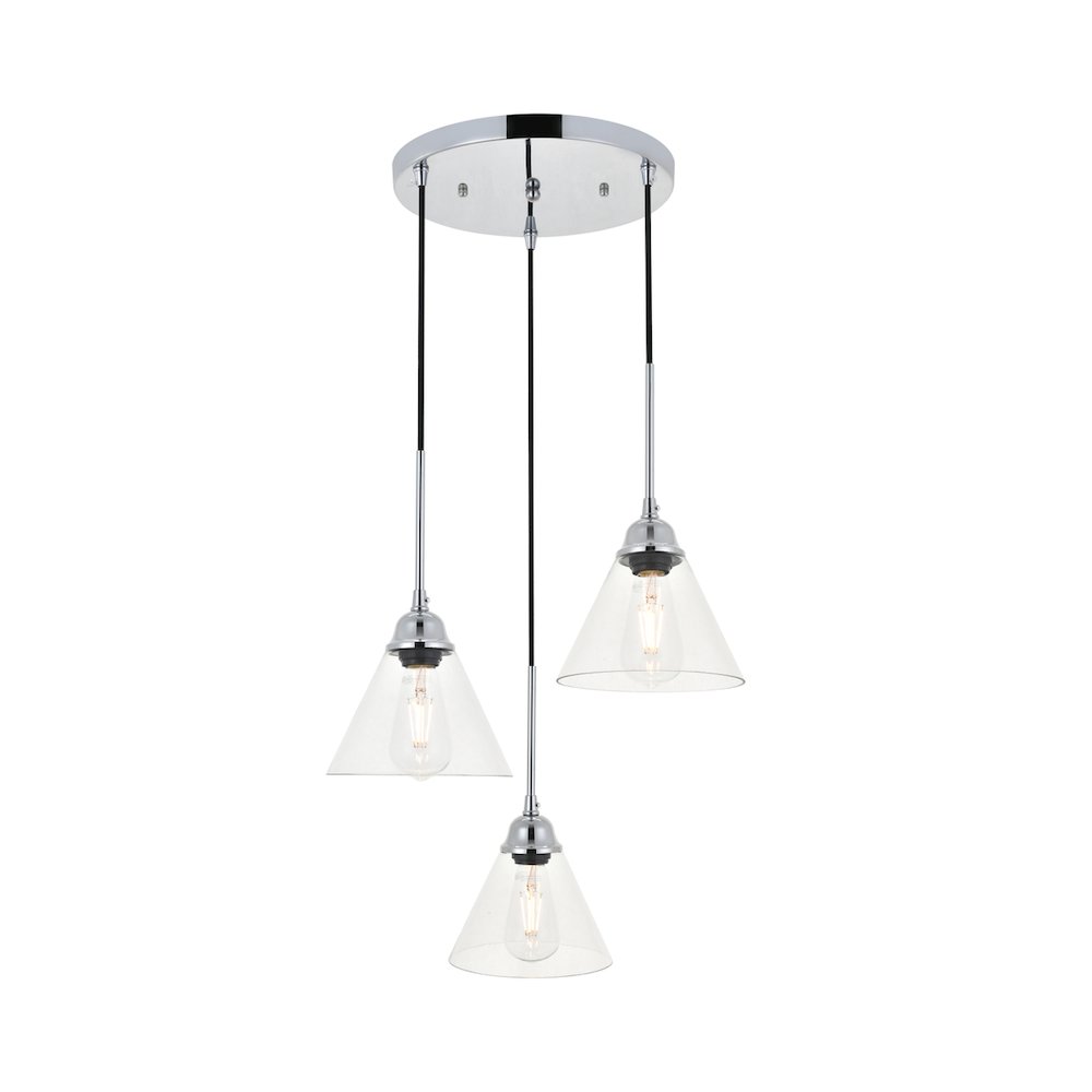 Histoire 3 Light Chrome Pendant. Picture 8
