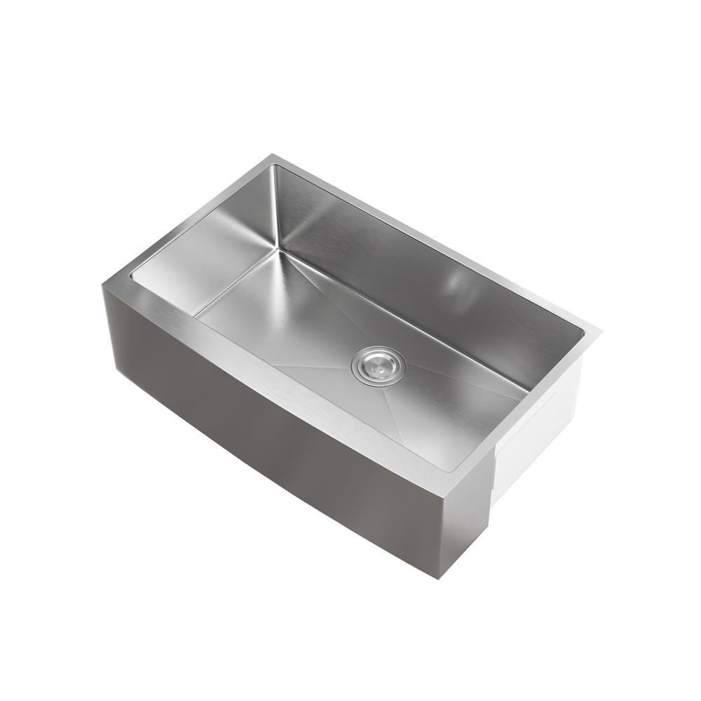 Stainless Steel farmhouse kitchen sink L33'' x W21'' x H10". Picture 7