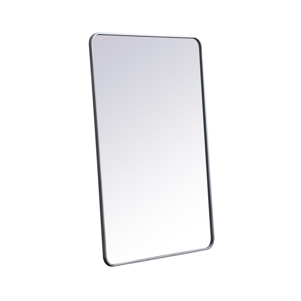 Soft corner metal rectangular mirror 30x48 inch in Silver. Picture 7