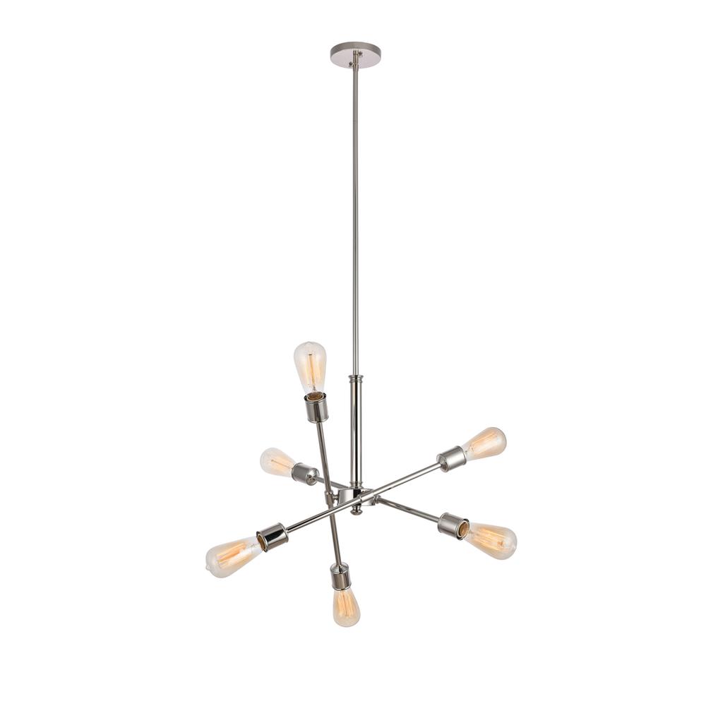Axel 6 Lights polished Nickel Pendant. Picture 2