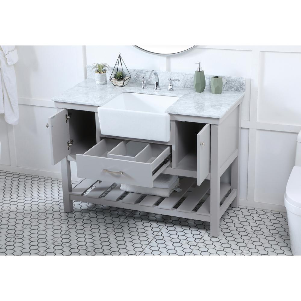 48 inch Single bathroom vanity in grey with backsplash. Picture 3