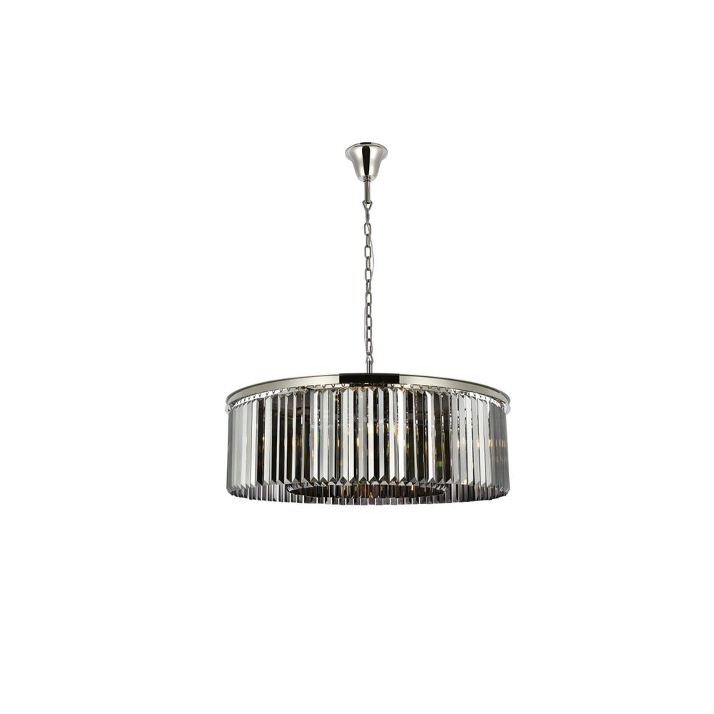 Sydney 10 light polished nickel Chandelier Silver Shade (Grey) Royal Cut Crystal. Picture 6