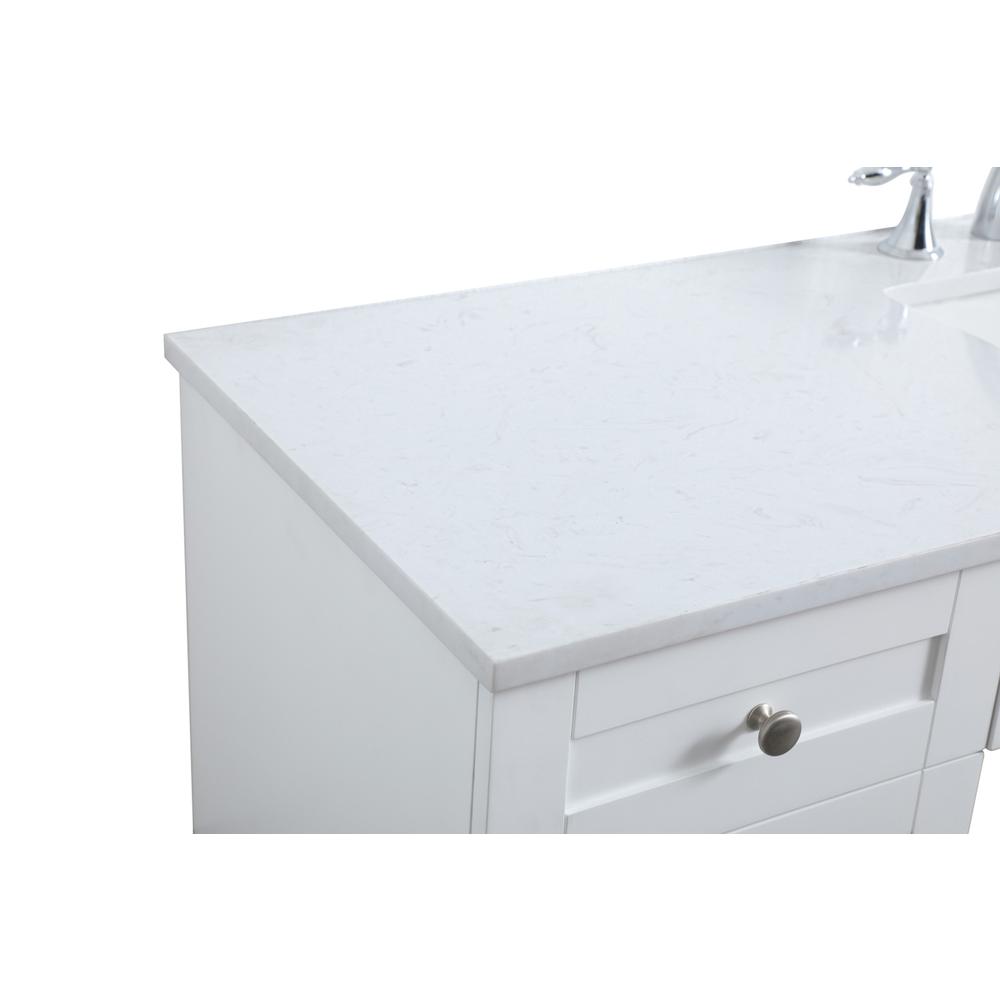 60 Inch ADA Compliant Bathroom Vanity In White. Picture 11