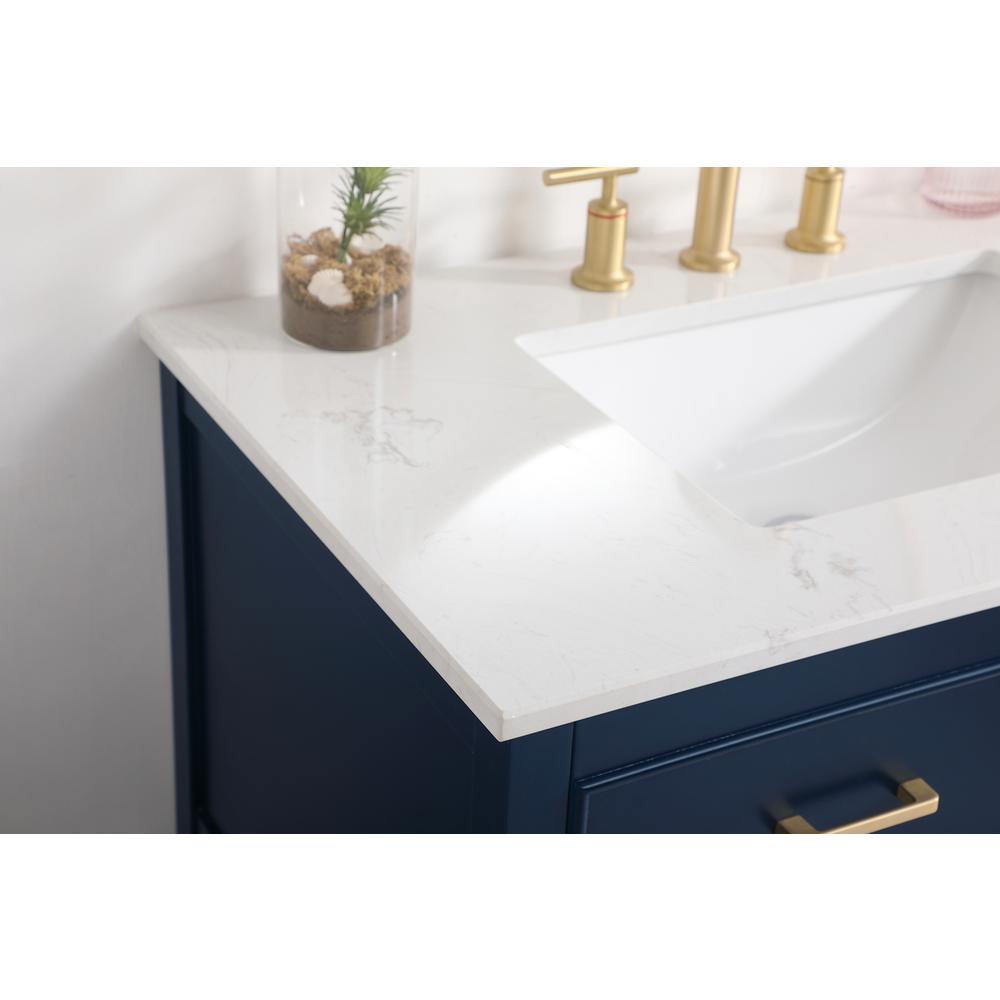 36 inch Single bathroom vanity in blue. Picture 5