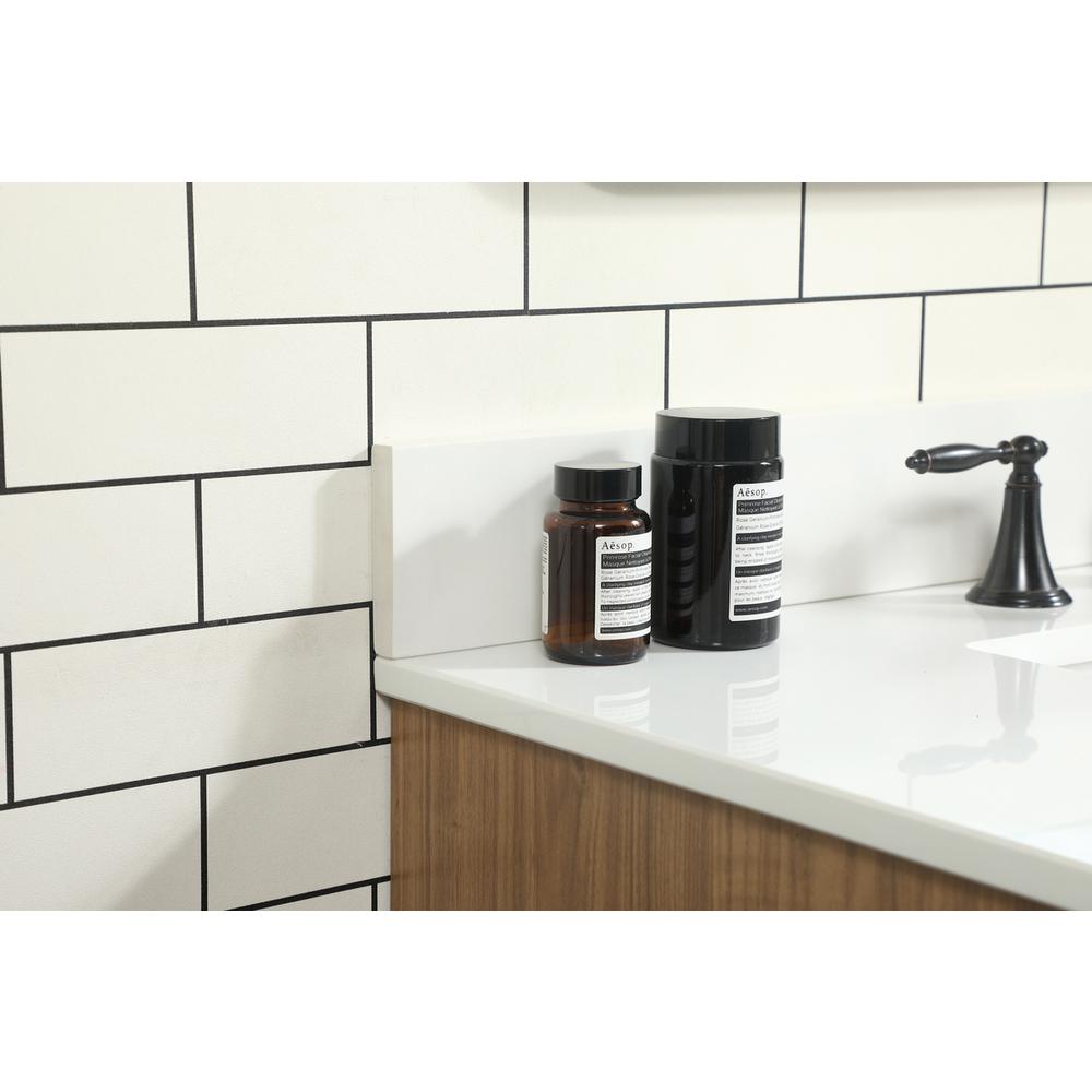 36 inch Single bathroom vanity in walnut brown with backsplash. Picture 5