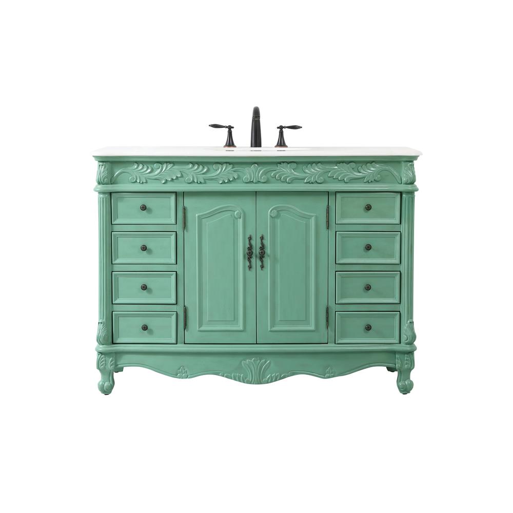 48 inch Single Bathroom vanity in vintage mint. Picture 1