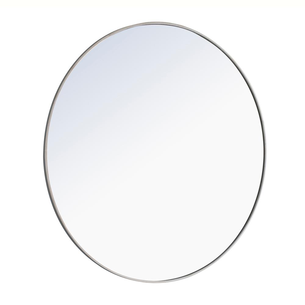 Metal frame Round Mirror 48 inch Silver finish. Picture 4