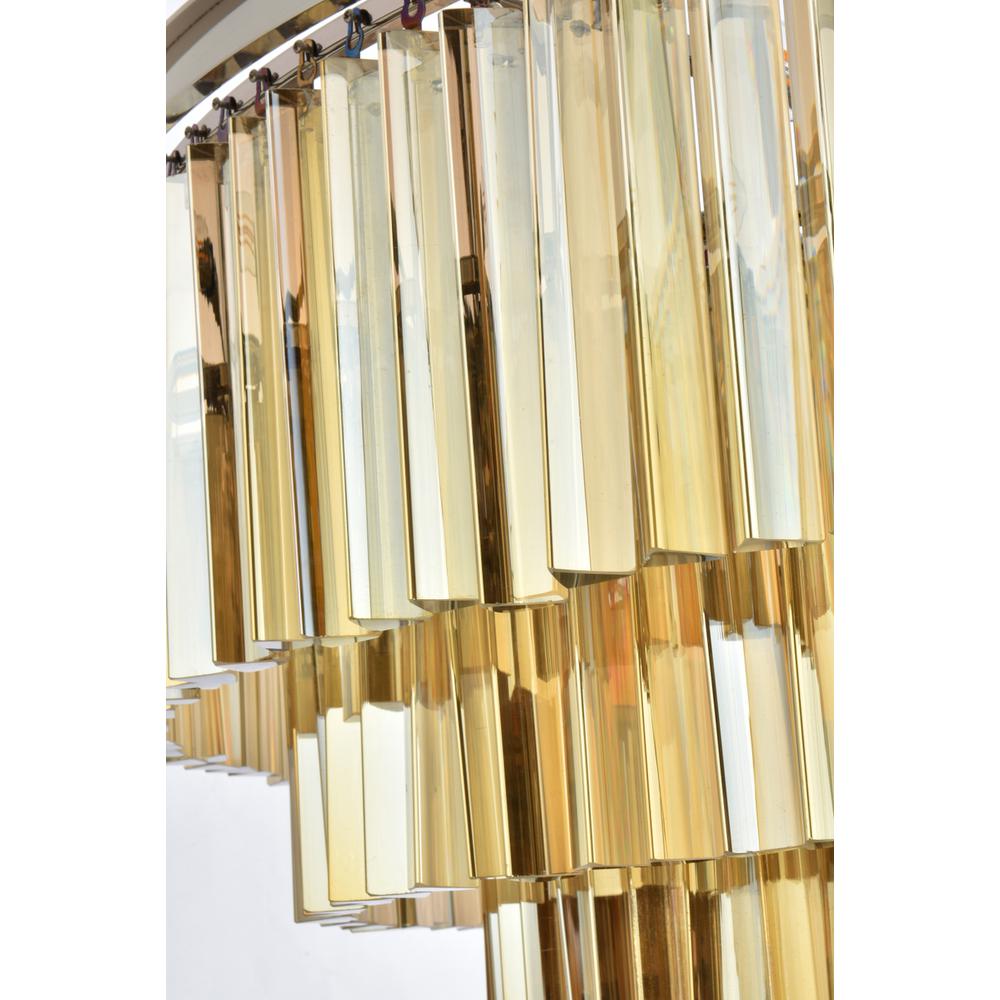 Sydney 33 light polished nickel Chandelier Golden Teak (Smoky) Royal Cut Crystal. Picture 5