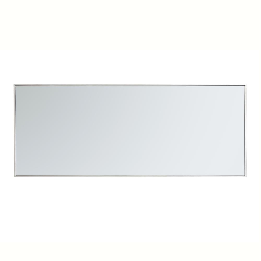 Metal frame rectangle mirror 24 inch in silver. Picture 4