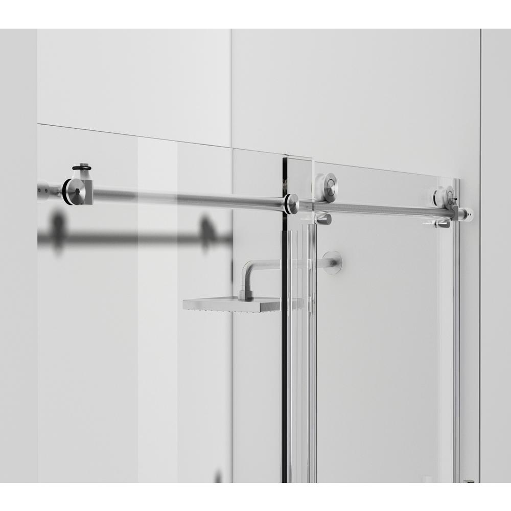 Frameless shower door 48 x 76 Brushed Nickel. Picture 6
